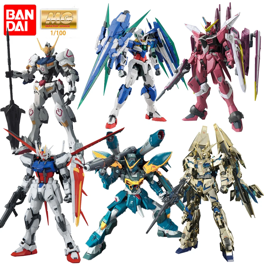 Originale Bandai Gundam Anime Figure Mg 1/100 Astray Red Frame Sazabi Ka Unicorn 03 Phenex Justice Master Grade Unicorn Wing Zero
