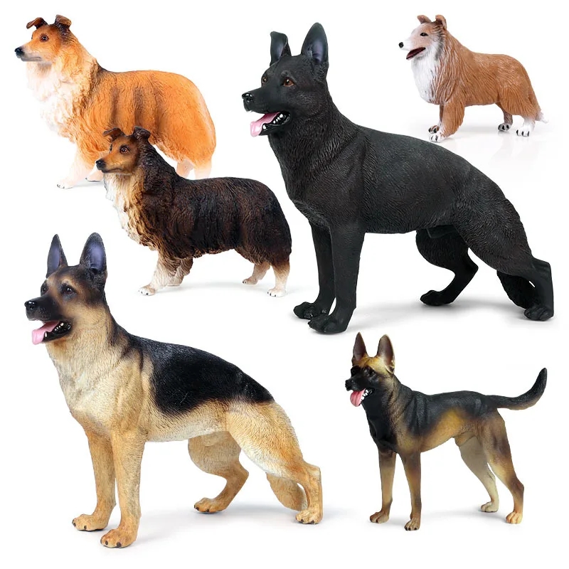 Children'S Simulation Animal Model Solid Animal Plastic Ornaments German Shepherd Dog Pet Dog Toy Hand-Made