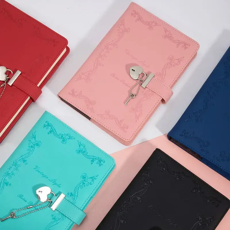 180 Lock, Journal Secret Sheets Diario Notebook A Righe Lock Heart Gift, Rosa Con Foderato Creativo