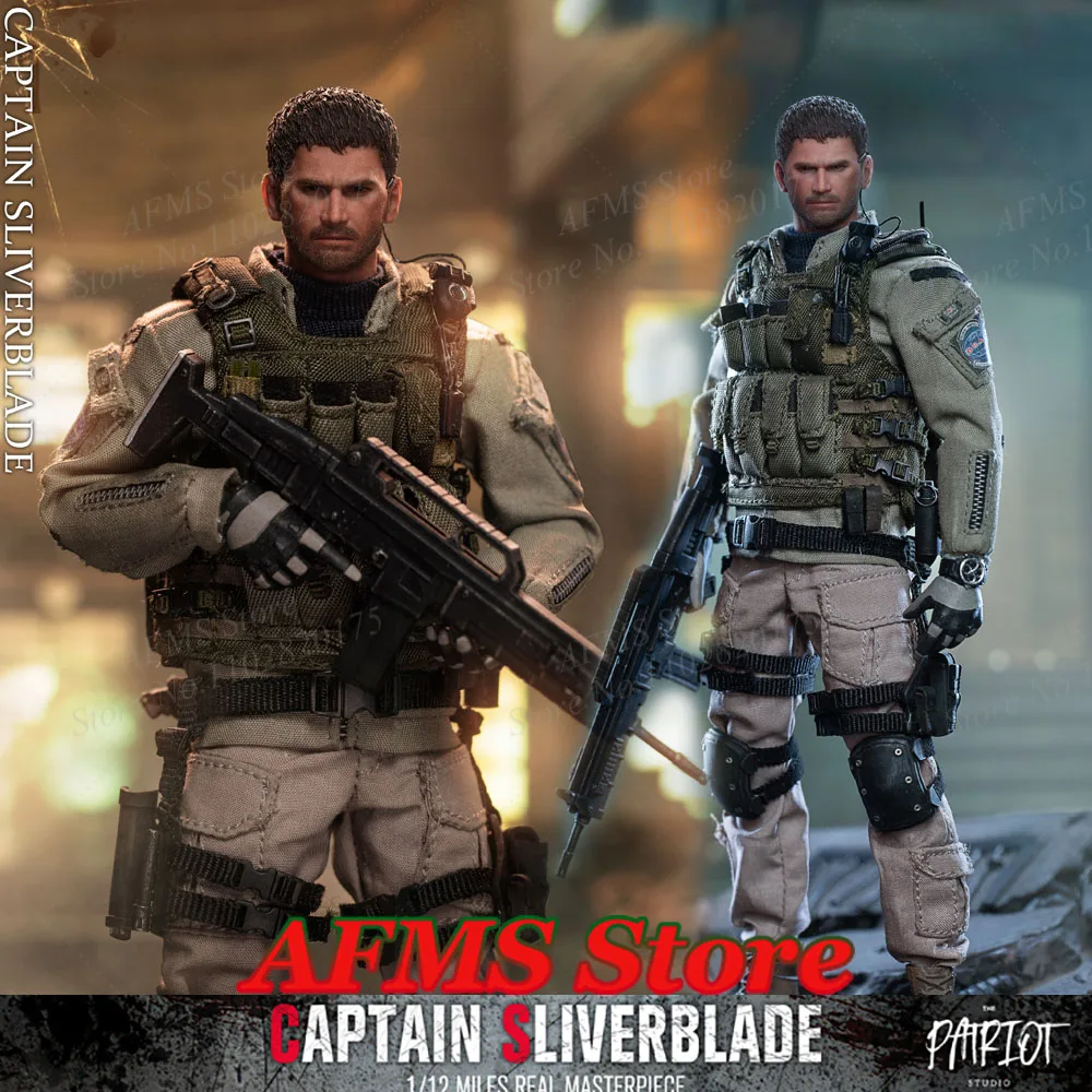 Patriot Studio Figura Da Collezione In Scala 1/12 Chris Redfield Resident Evil Captain Silverblade Set Completo Bambole 6 ''Soldato Maschile