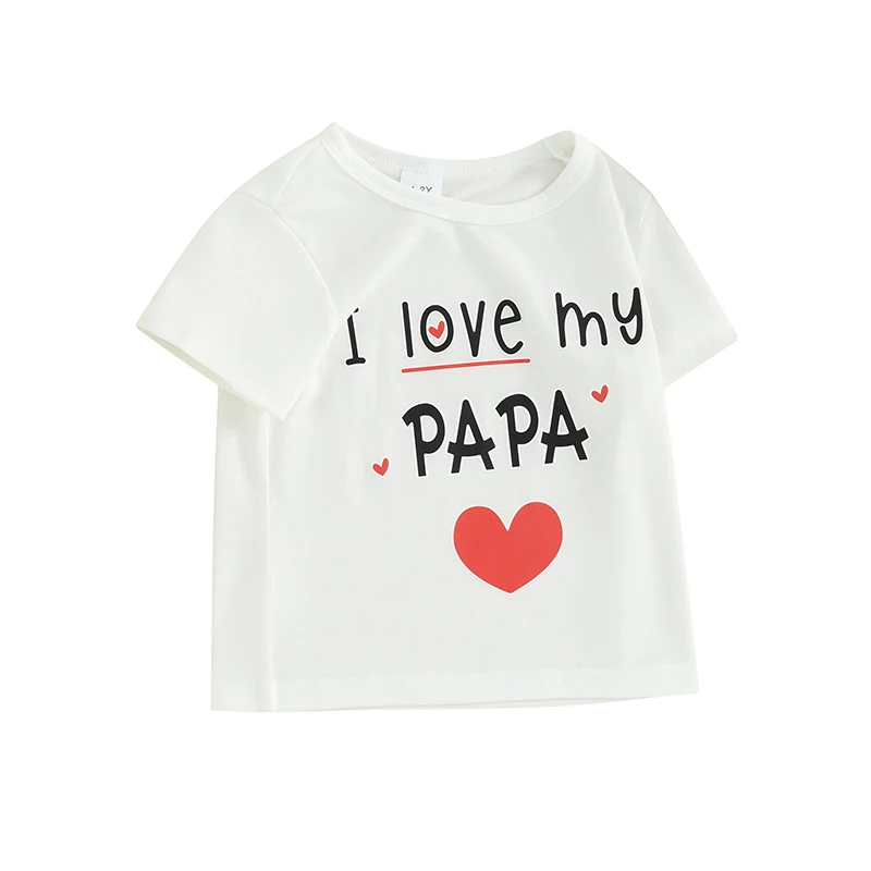 Bambini Happy Fathers Day Shirt I Love My Papa Tees Top I Miei Primi Regali Per La Festa Del Papà Manica Corta Vestiti Estivi Carini