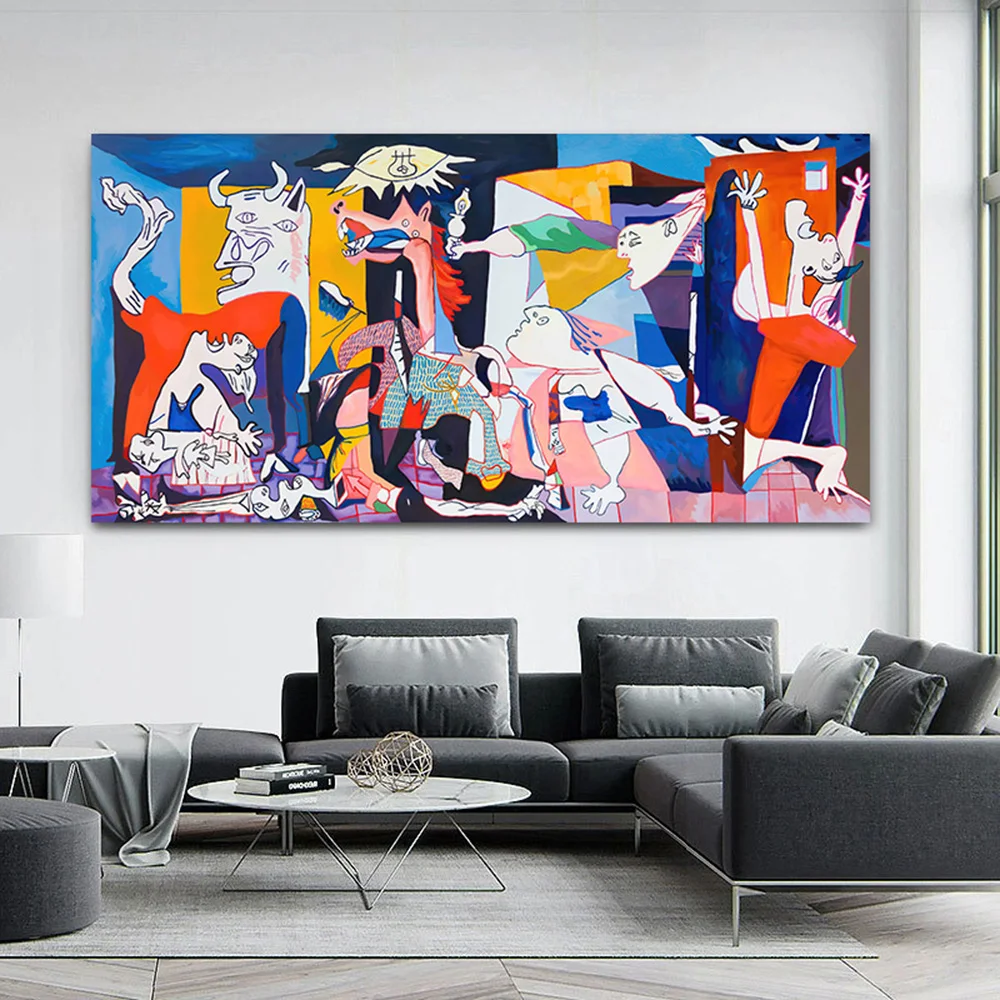 Picasso Famoso Dipinto Guernica Canvas Wall Art Poster Astratti E Stampe Per La Decorazione Della Casa Del Soggiorno