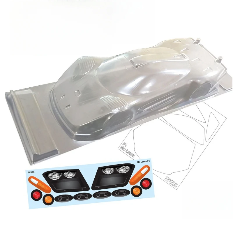 Rc Drift Body 1/10, 1/10 Mclaren F1 Gtr Rc Car Clear Body Shell, On Road Car 190Mm, Tamiya Tt02 Chassis, 257Mm Chassis Body