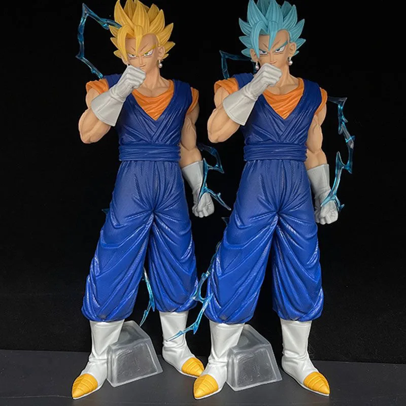 Anime Dragon Ball Blue Hair Super Saiyan Yellow Hair Vegeta Gogeta Standing Posture Pvc Action Figure Modello Da Collezione Giocattolo