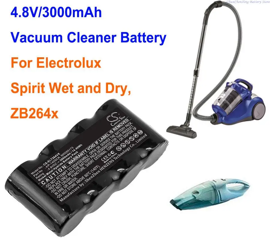 Batteria Per Aspirapolvere Greenbattery3000Mah 4/P-140Scr, 900055173 Per Electrolux Spirit Wet And Dry, Zb264X