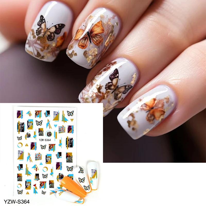 1 Pz Colorato Farfalla Nail Sticker Nail Art Forniture 3D Fiore Nail Art Decalcomania Nail Art Decorazione Accessori Per Unghie