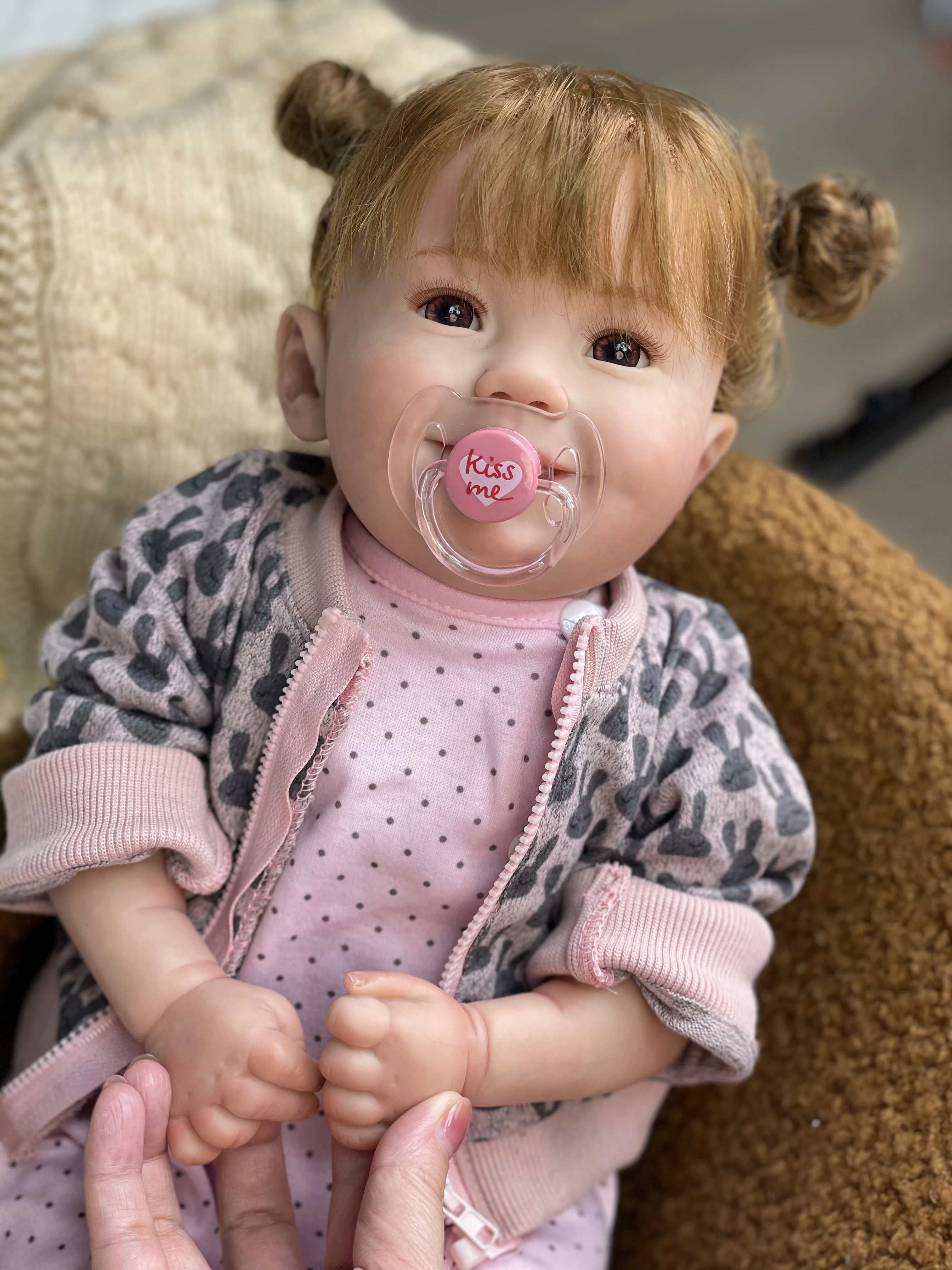 Bebe Reborn Dolls Emulsione 50Cm Cute Girl Handmade Painted Soft Touch Body Baby Doll Con Capelli Radicati Regalo Muecas Reborn