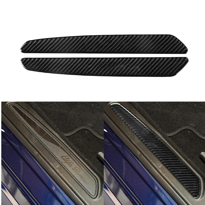 Vera Fibra Di Carbonio Pedale Di Benvenuto Davanzale Della Porta Battitacco Trim Fit For Alfa Romeo Giulia 2017-2019