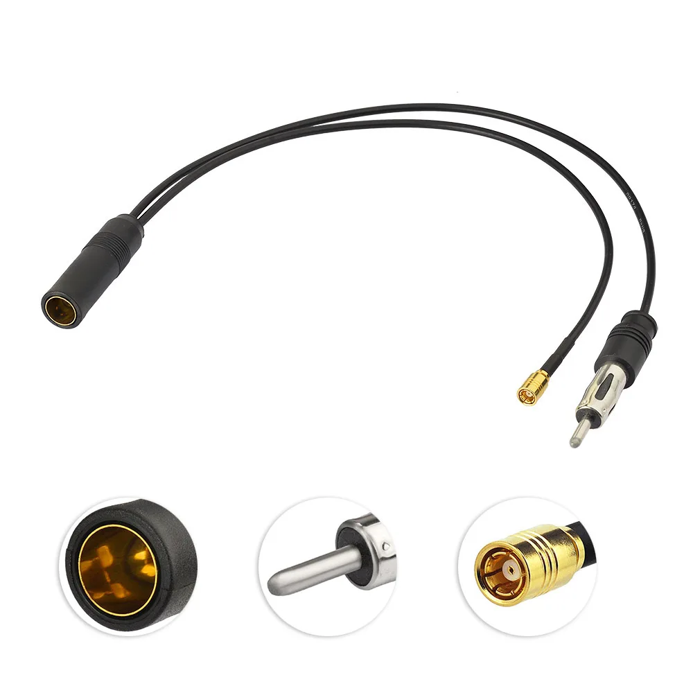Superbat Dab Car Antenna Splitter Autoradio Digitale Din Femmina A Din Maschio A Smb Cavo Pigtail Per Am/Fm Dab + Pioneer Clarion