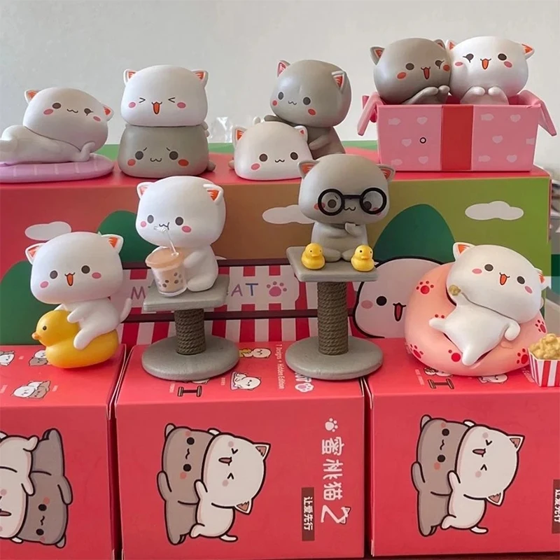 Mitao Cat 2 Season Lucky Cat Cheap Cute Cat Blind Box Toys Sorpresa Figure Doll Home Deroc