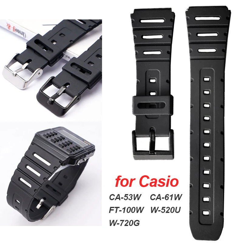 Bracciale Sportivo In Gomma Per Casio W-720 W-722 W-741 Wl-100 Ca-53 Ca-61 Cinturino Calcolatrice Cinturino In Silicone Cinturino Uomo Donna Cintura