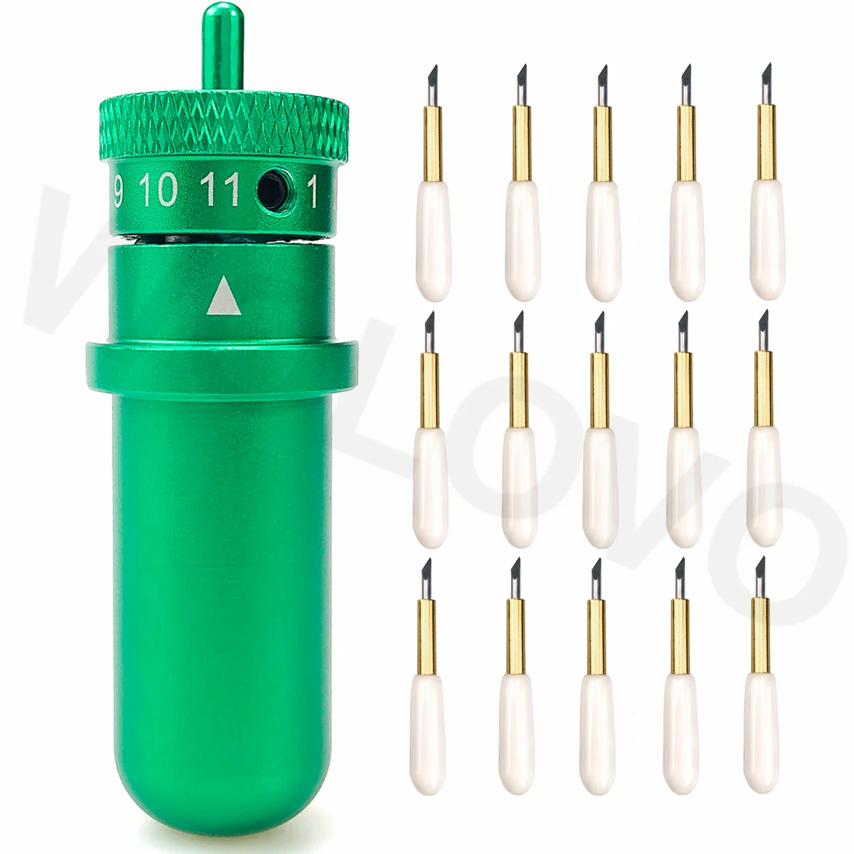 5Pcs Plotter Gold Deep Point Blade Cutter E 1Pc Holder Per Graphtec Silhouette Cameo 4 Plus Pro Portrait 3