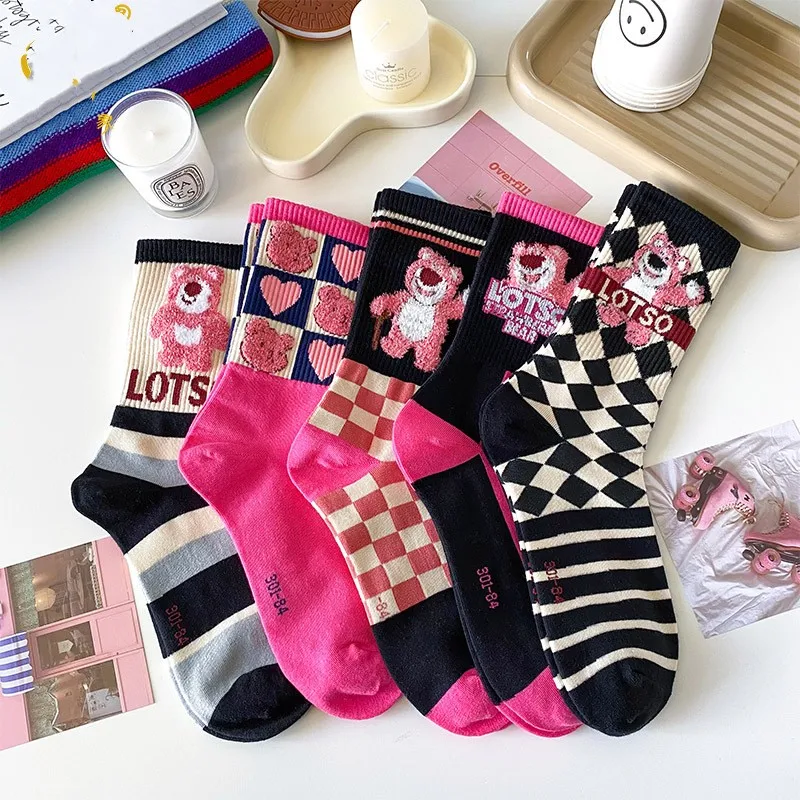 5 Paia/Set Calzini Disney Lasso Toy Story 3 Calzini Lunghi Cartoon Anime Cotton Sock Per Ragazzi Ragazze Cute One Size Warm Socks Gifts