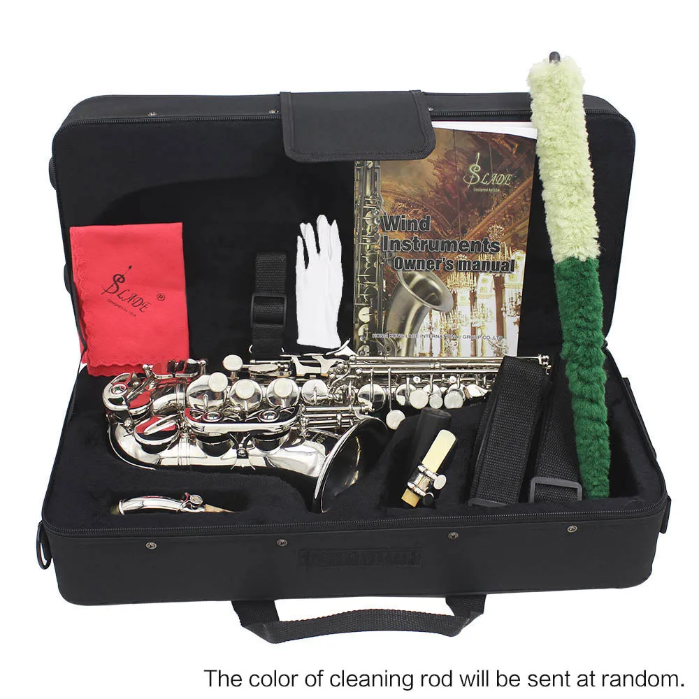 Ottone Dorato Intagliato Modello Bb Bend Althorn Sassofono Soprano Sax Pearl White Shell Buttons Wind Instrument