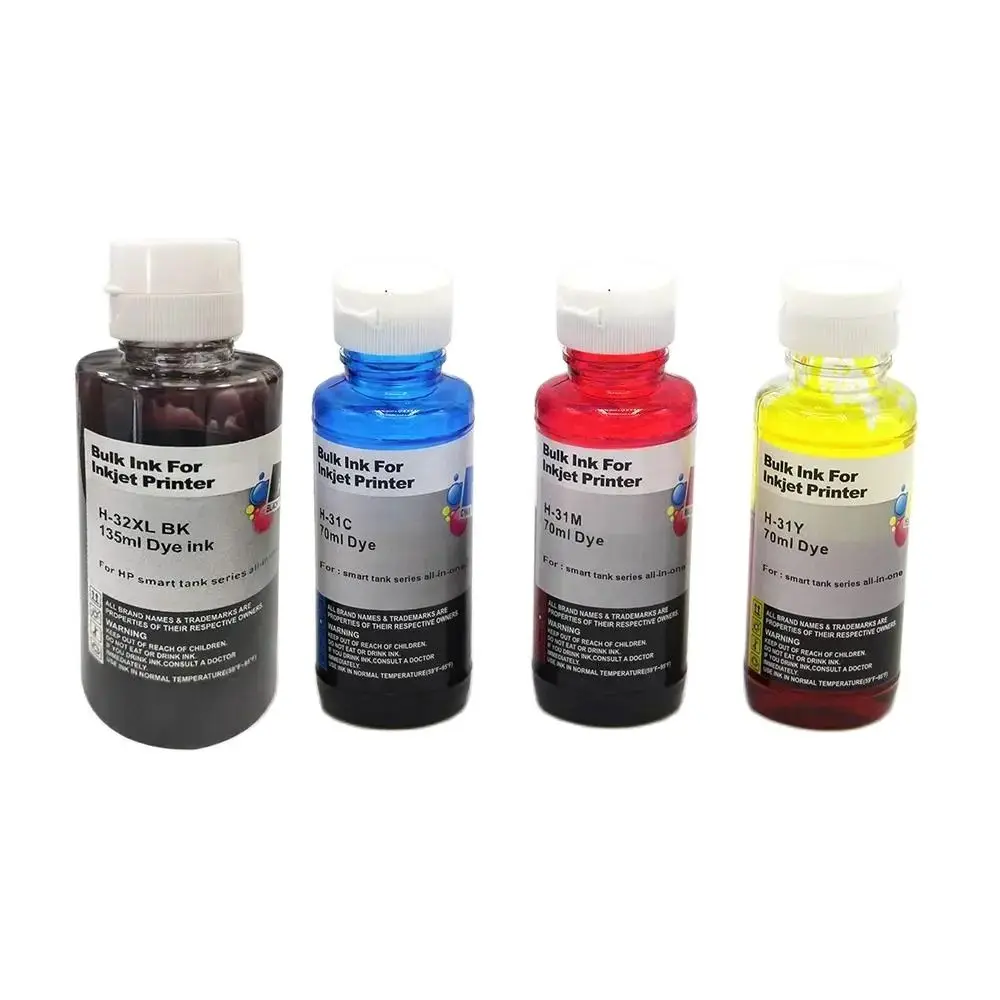 32Xl 32 31 Premium Compatibile Colore Bulk Ricarica Bottiglia A Base D'Acqua Inchiostro Dgt Per Stampante Hp Smart Tank Plus 551 555 570