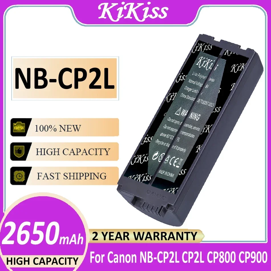 Batteria Kikiss Nbcp2L 2650Mah Per Stampanti Fotografiche Canon Nb-Cp1L Cp2L Selphy Cp1300 Cp1200 Cp100 Cp900 Cp910 Cp800