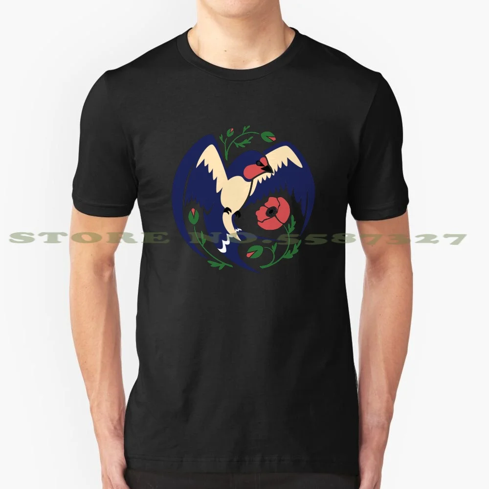 Barn Swallow - White Summer Funny T Shirt Per Uomo Donna Barn Swallow Bird Animal Flower Polish Polonia Poppy Vector Britt