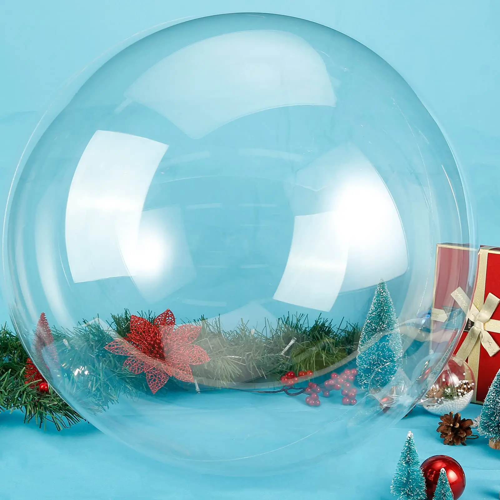 10Pcs 8/12/28/24 Pollici Palloncini Bobo Bubble Trasparenti Luminosi Matrimonio Matrimonio Festa Di Compleanno Decorazioni Natalizie Palloncini