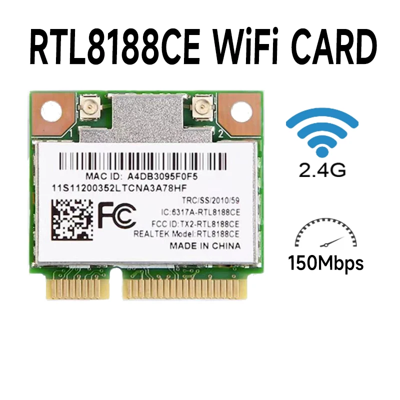 Passa Il Mouse Sull'Immagine Per Ingrandire Realtek Rtl8188Ce Wireless Wireless N Pci Express Mezza Altezza Mini Wifi Wlan