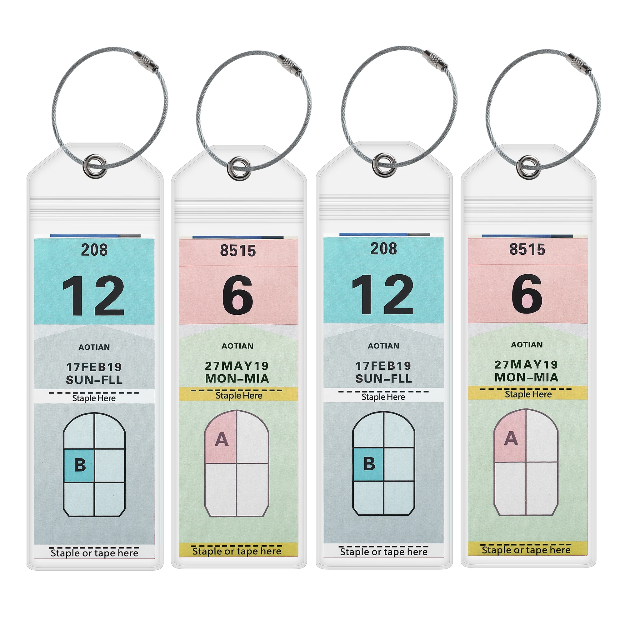 4 Pezzi Cruise Tags Portapacchi Per Royal Caribbean & Celebrity Cruise Ship Con Chiusura A Zip E Anelli In Acciaio Pvc Spesso