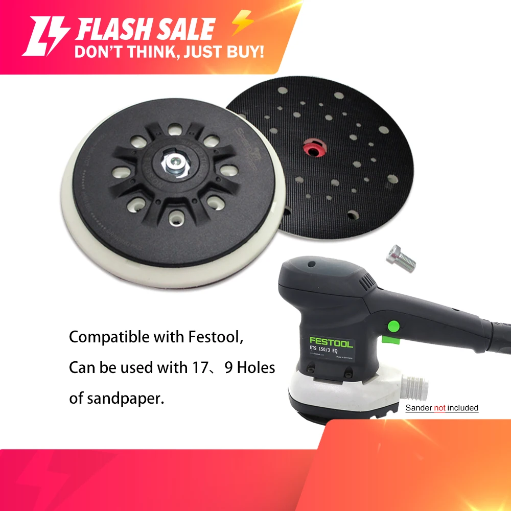 6 Pollici 150Mm Multi-Foro Senza Polvere Morbido/Duro Levigatura Levigatrice Piastra Di Supporto Gancio Gancio Per Levigatrice Festool Lucidatura Rett