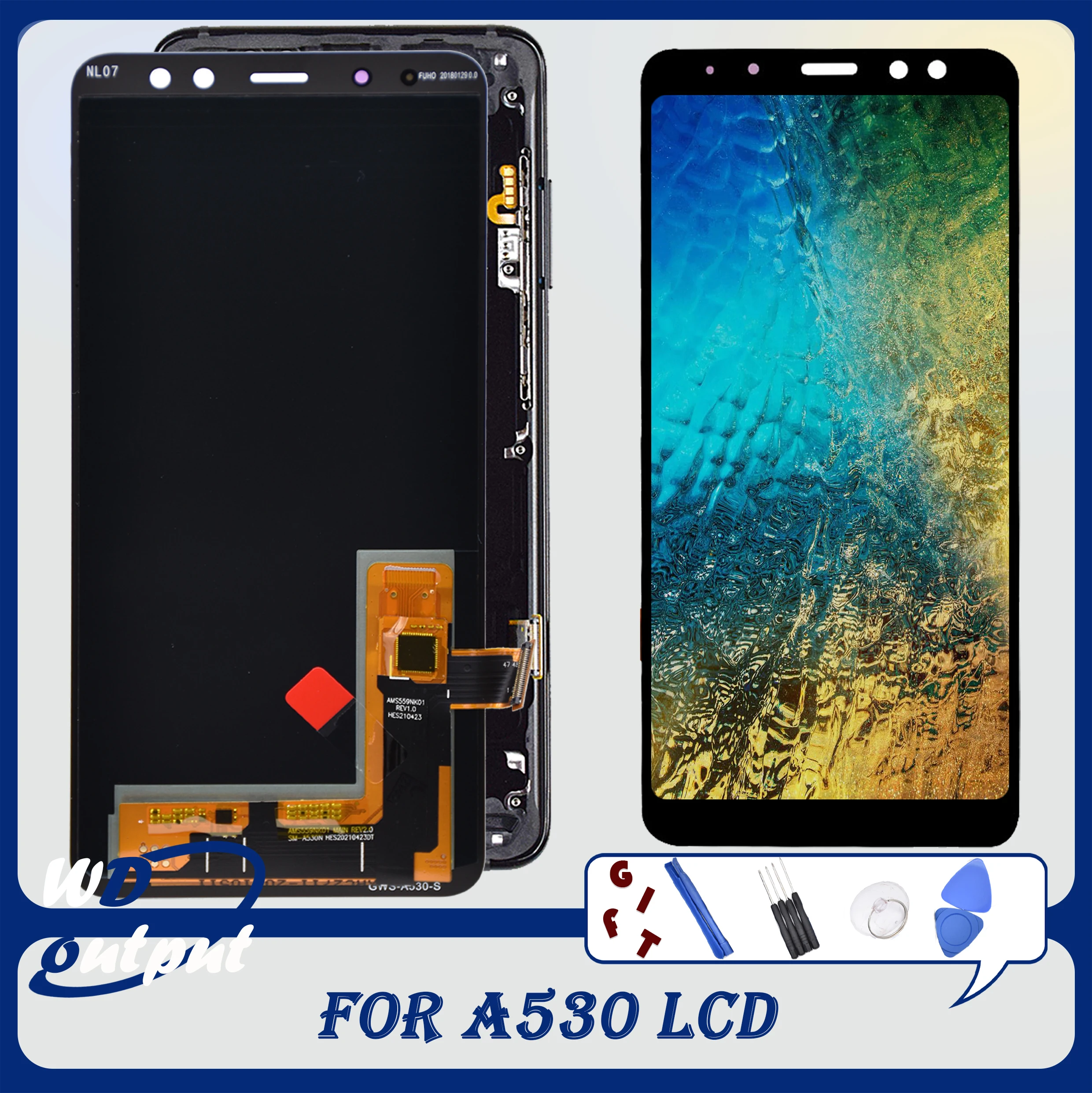 5.6 "Amoled Originale Per A8 2018 A530 Display Lcd Touch Screen Digitizer Assembly Parts Per A8 2018 A530 + Frame