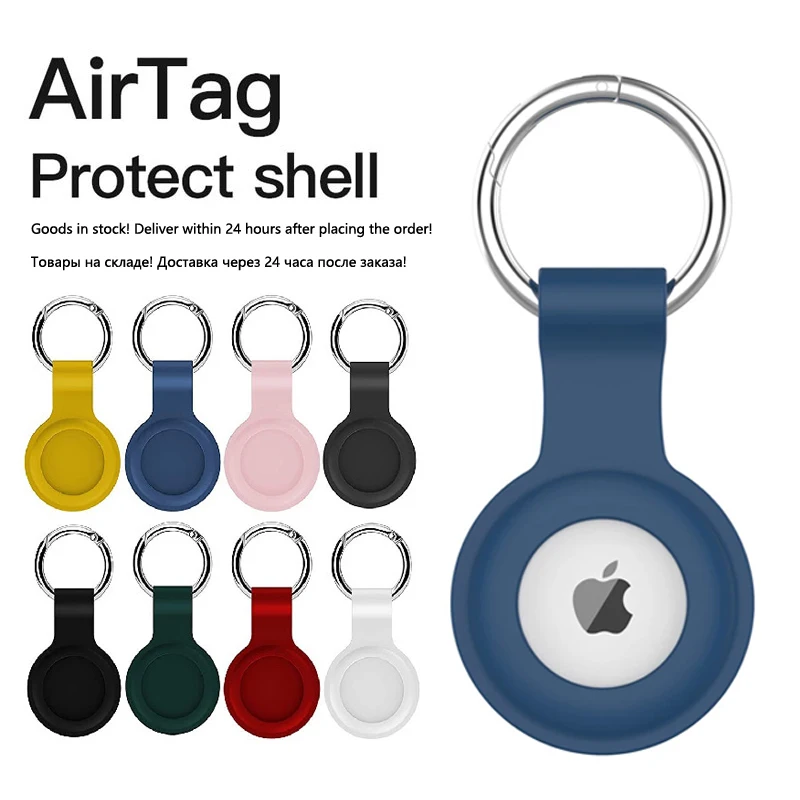 Custodie Protettive In Silicone Per Apple Airtag Tracker Hangable Portachiavi Locator Tracker Antigraffio Per Iphone Airtags Case Cover