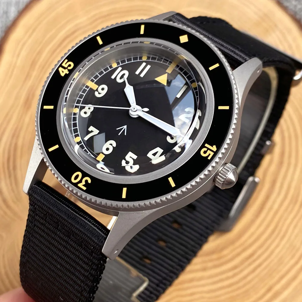 Tandorio Vintage Nh35 Diving Orologio Meccanico Men Dome Sapphire Crystal 120 Click Bezel White Hand