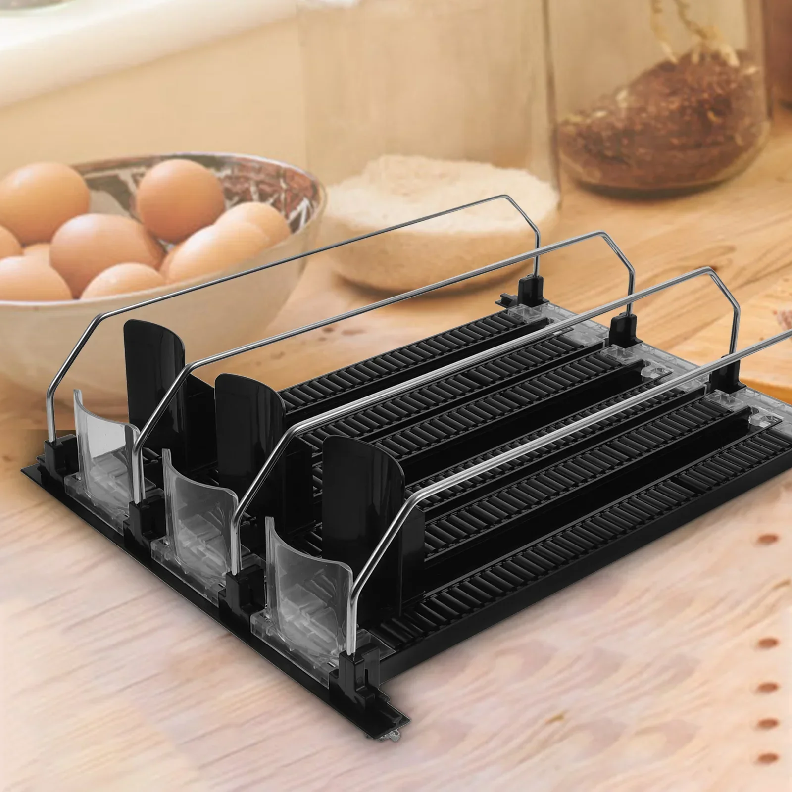 Dispenser Self Drink Soda Display Can Storage Holder Spingendo Portabottiglie Pusher Beverage Fridge Glide Organizer Water