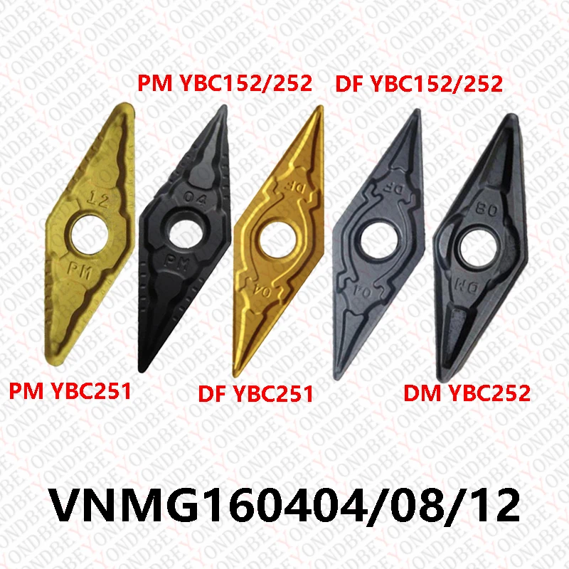 Originale Vnmg160404-Pm Vnmg160408-Pm-Df Ybc152 Ybc251 Vnmg160412-Dm Ybc252 Vnmg 1604 Inserti In Metallo Duro Lavorazione Acciaio Inox 10 Pz/Scatola