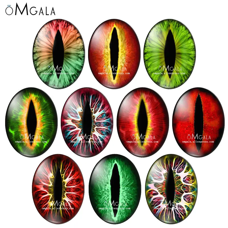 New Dragon Cat Eyes Cameo Pendant Setting 10Pcs 13 X1 8Mm/18 X2 5Mm/30X40Mm Ovale Photo Glass Cabochon Demo Flat Back Making Risultati