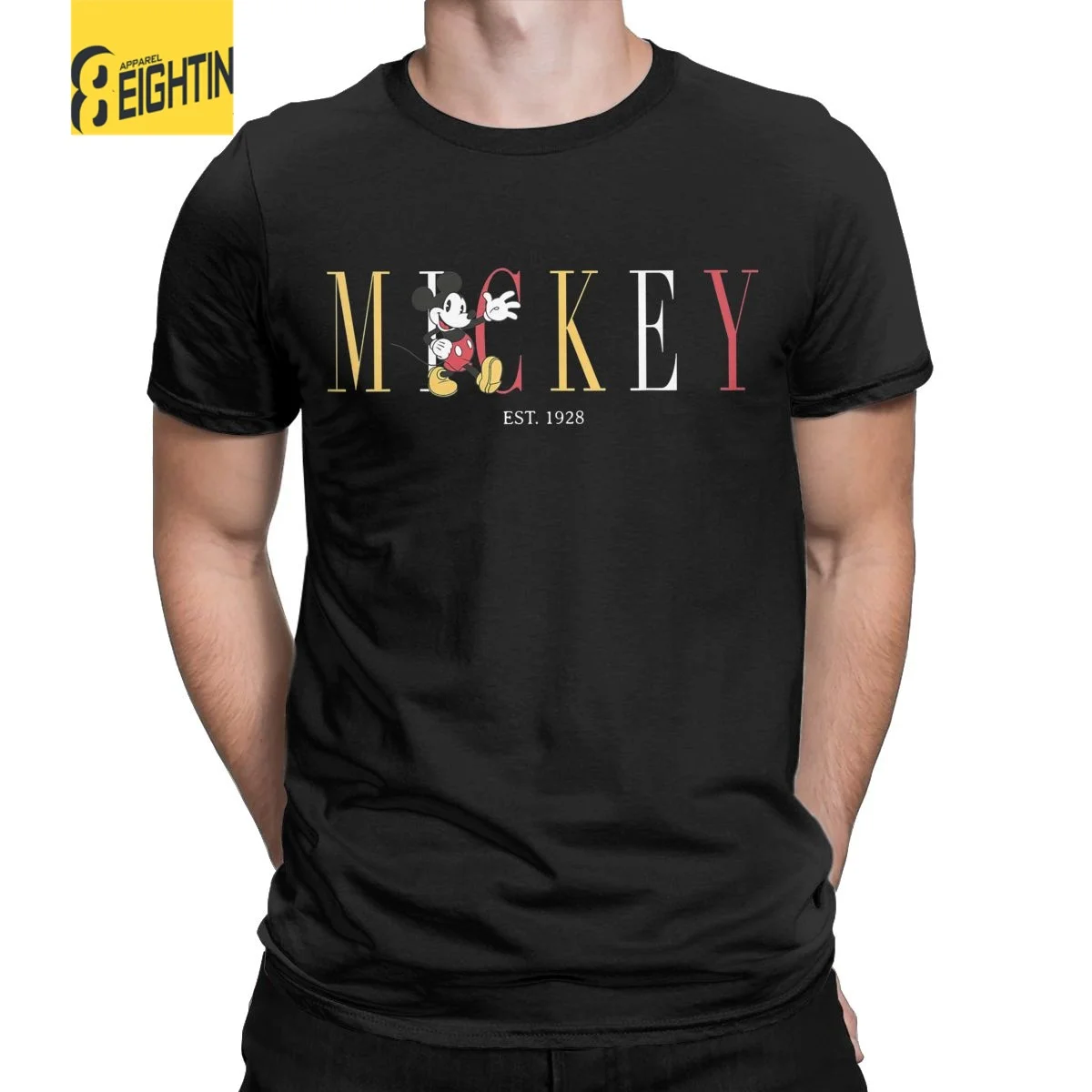 Fashion Mickey And Friends T-Shirt Per Uomo Girocollo 100% Cotone T Shirt Mickey Mouse Est 1928 Manica Corta Tees Abbigliamento