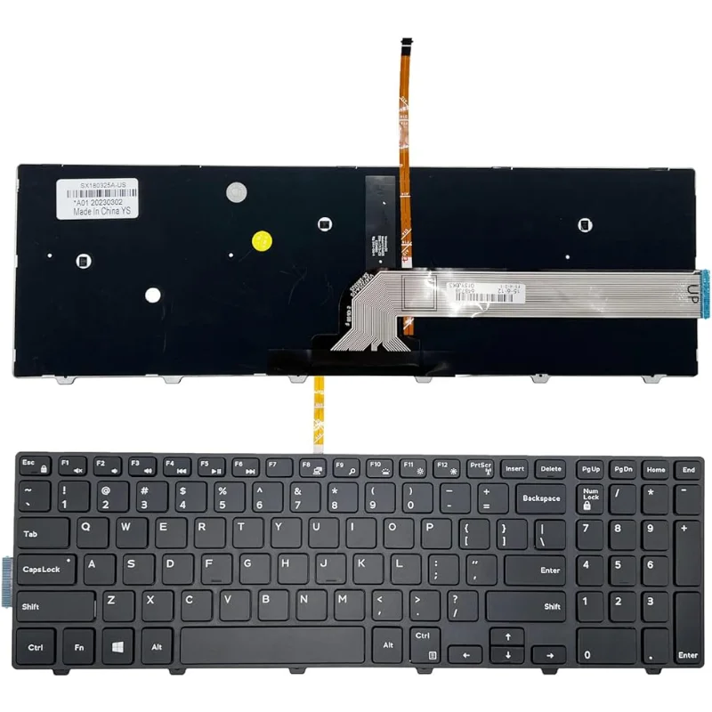 Tastiera Retroilluminata Compatibile Per Dell Inspiron 15 3000 5000 3541 3542 3543 3551 5542 5545 5547 5755 5551 5558 5559, Inspiron