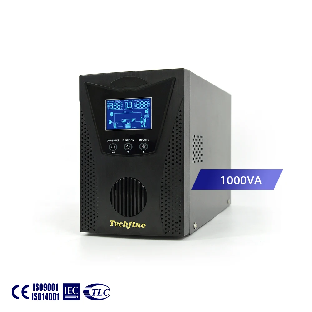 Techfine Ups Ups Online Ad Alta Frequenza Alimentatore Monofase In/Out 24V Ups Online 1000Va 800Watt Con Batterie