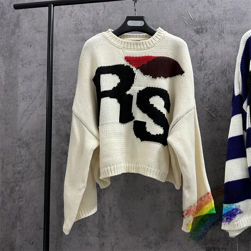 Albicocca Raf Simons Rs Maglione Uomo Donna Bat Shirt Sleeve Knit Felpe