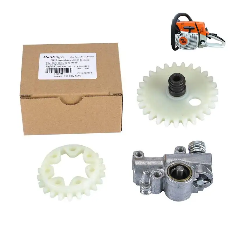 Olio Pompa W/A Vite Senza Fine Ingranaggio Per Motosega Stihl 038 042 048 Ms380 Ms381 A Catena Della Benzina Sega Repl Stihl P/N 1119 640 3200
