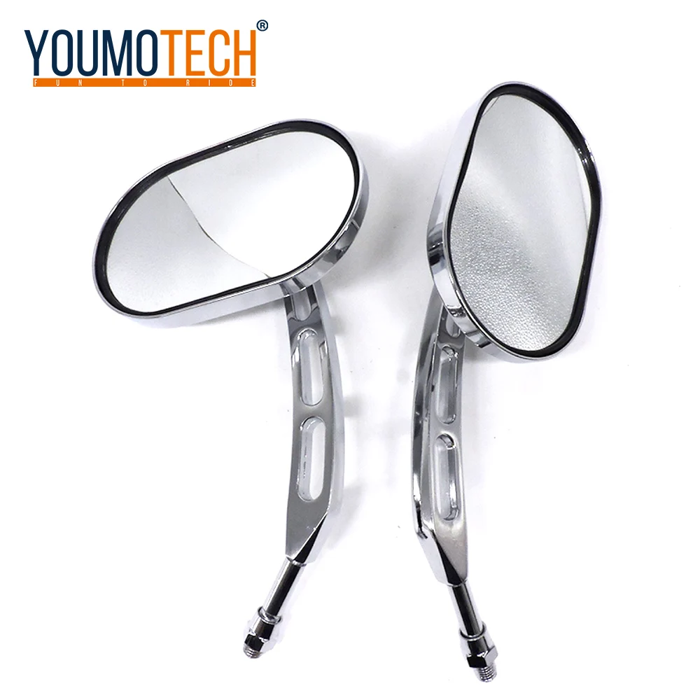 Specchietti Retrovisori Moto Cromati Argento 10Mm Per Harley Yamaha Vespa Accessori Scooter Specchietto Retrovisore Moto Specchietto Retrovisore Moto