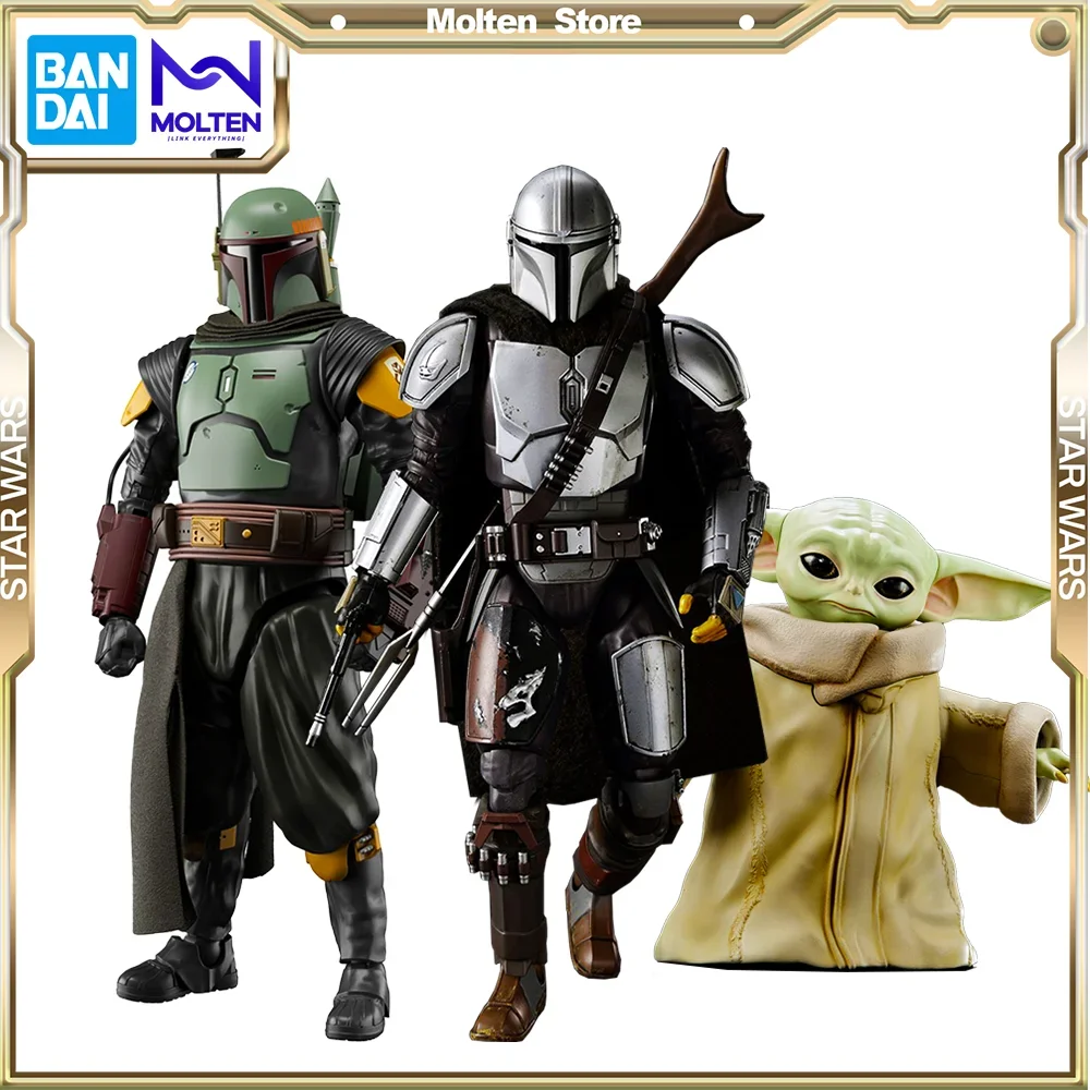 Bandai Original Star Wars The Mandalorian Bobafett Grogu Razor Crest Silver Coating Ver. Assemblaggio/Montaggio Del Kit Modello In Plastica