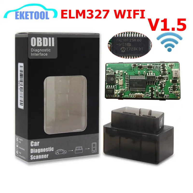 Mini Wifi Obdii Elm327 V1.5 Chip Obd Obd Lettore Codice Auto Wi-Fi Funziona Android/Ios Elm 327 Wifi 100% Hardware V1.5