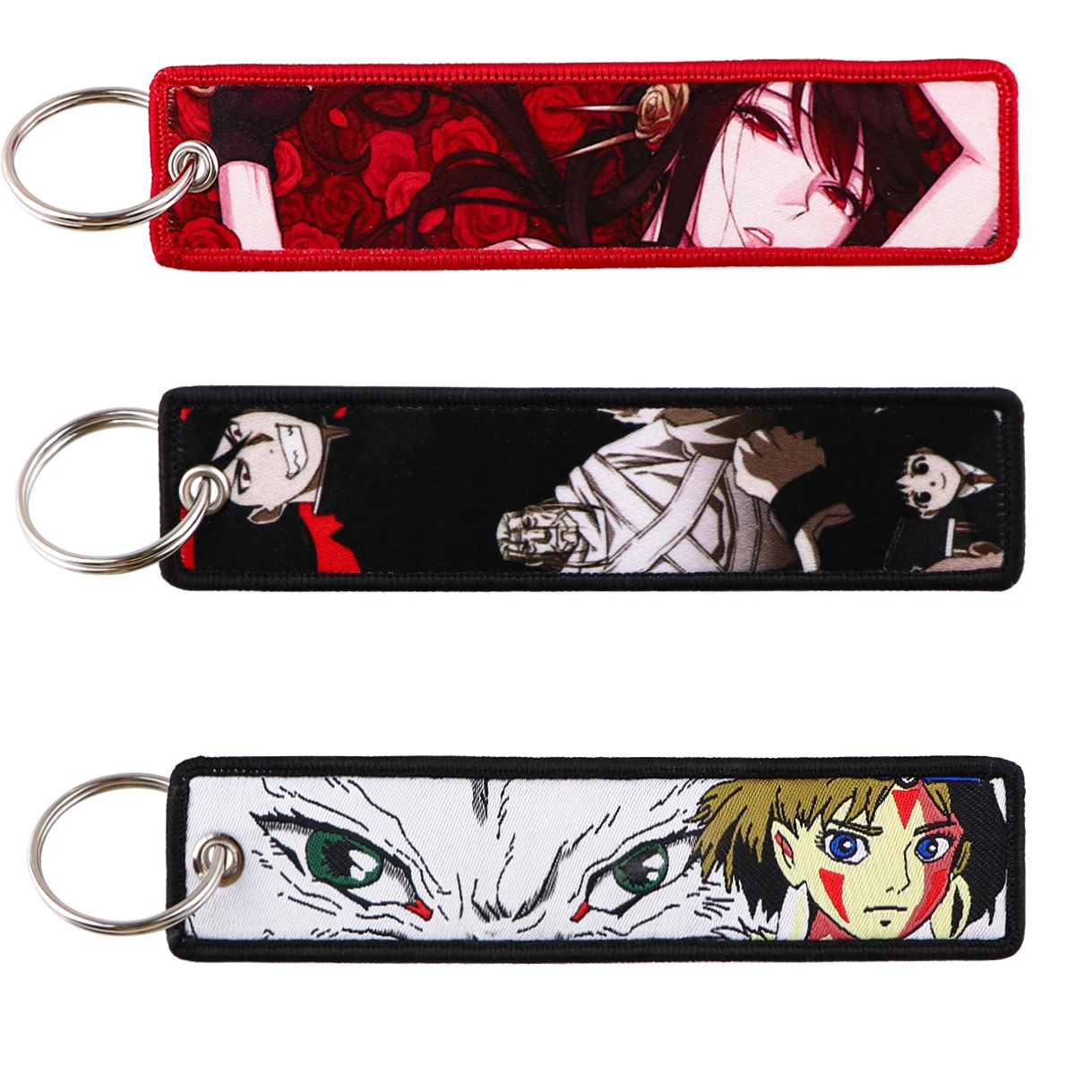 Cool Anime Key Tag Carino Ricamo Portachiavi Portachiavi Per Moto Auto Borsa Zaino Chaveiro Key Fobs Per I Regali Dei Bambini