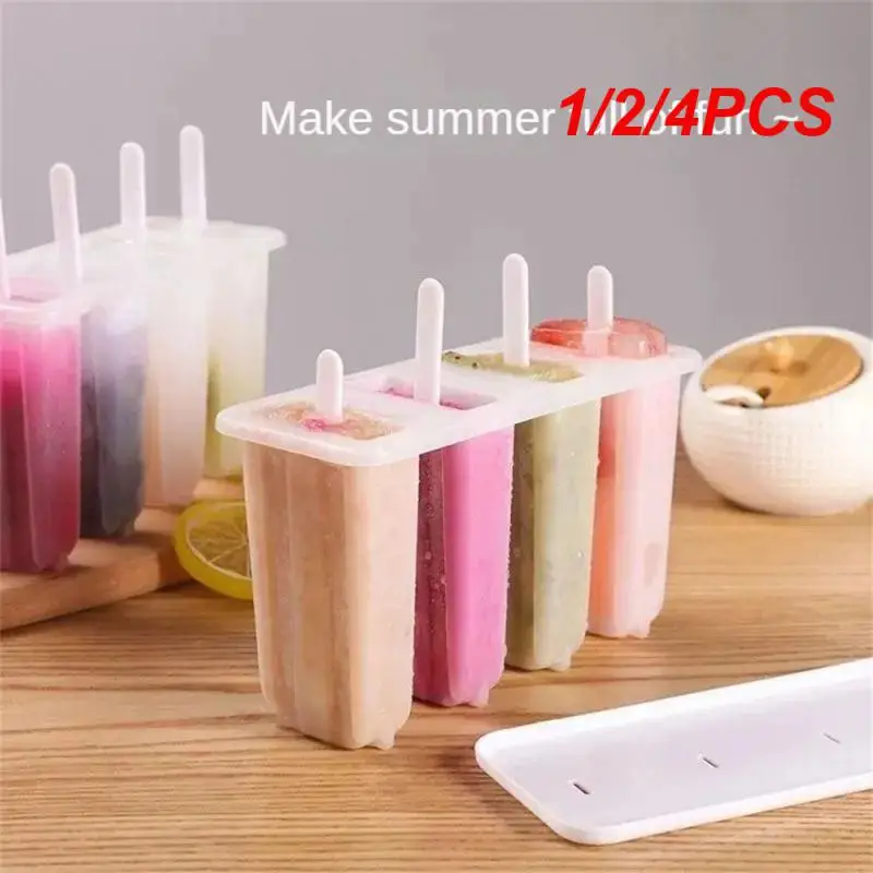 1/2/4 Pezzi Stampi Per Gelato 4 Stampi Per Ghiaccioli Set Vassoio Per Ghiaccioli Gelato Riutilizzabile Con Coperchio In Stick Stampo Per Ghiaccio Cuci