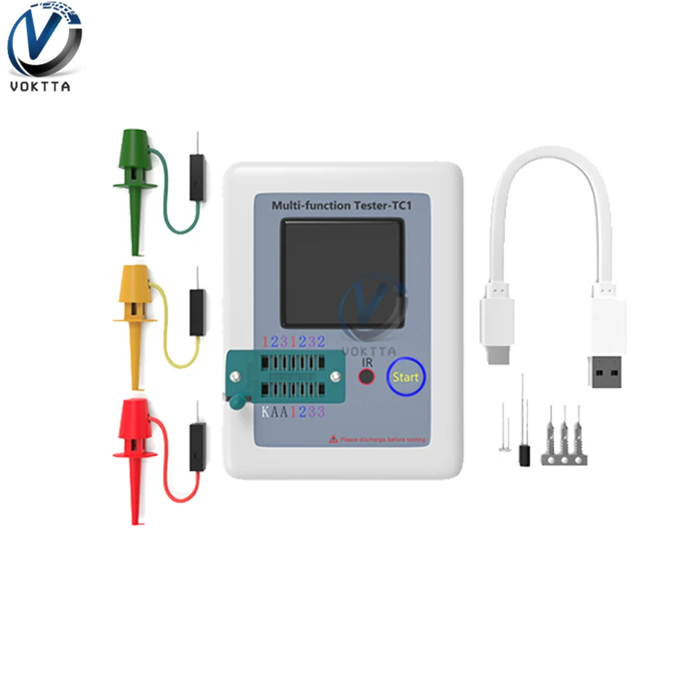 Transistor Tester Lcr-Tc1 Display Multi-Meter Transistor Tester Diodo Triodo Condensatore Resistore Tester Tester Multifunzione Tc1
