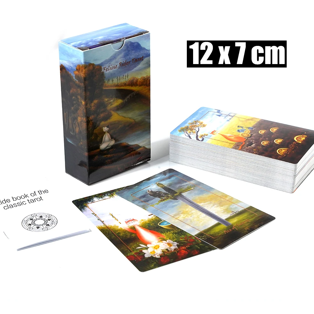 The Feline Rider Tarot The Velvet Finish Deck A Cute 78 Card Pittura A Olio Design Originale Cat Waite Muslim'S Light Seer
