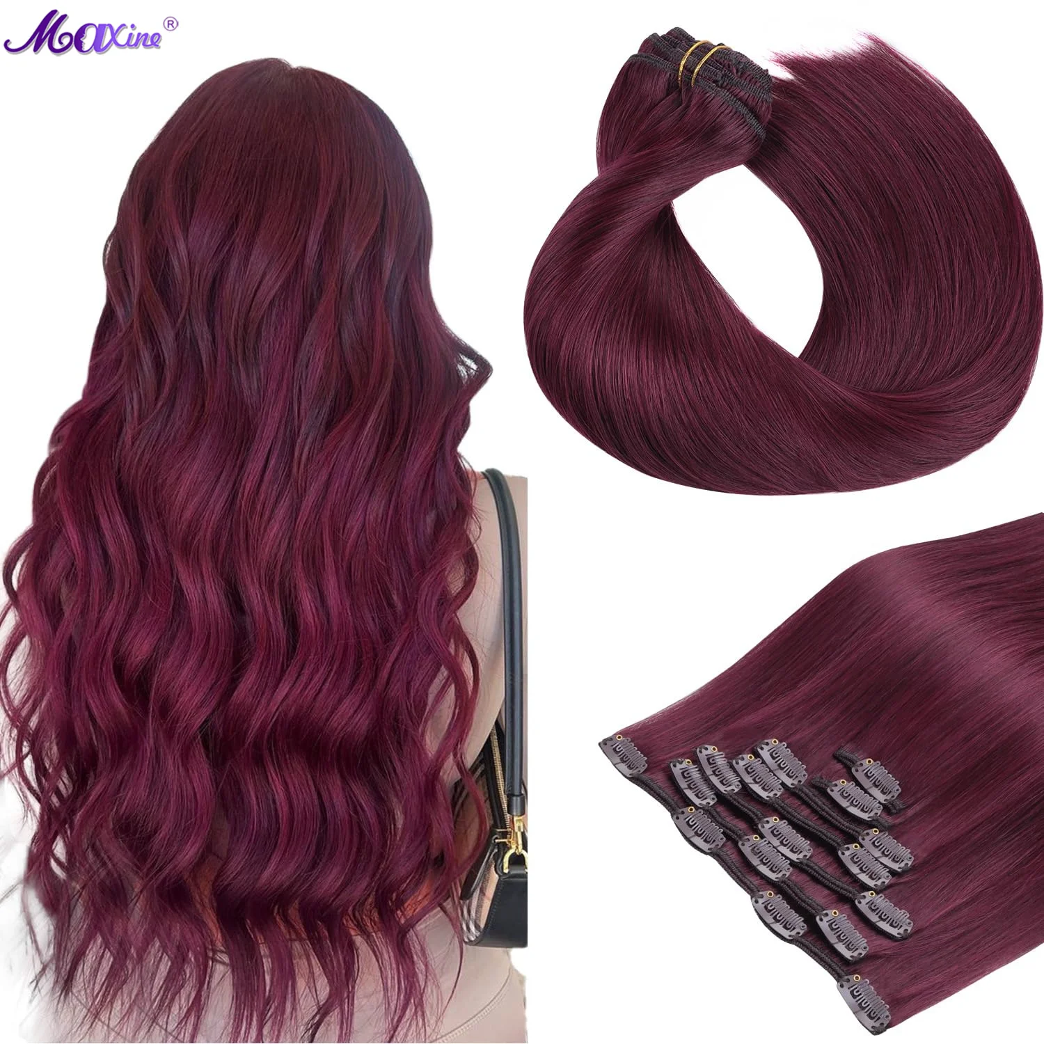 Maxine Clip Nelle Estensioni Dei Capelli Veri Capelli Umani Clip Bruna Per Capelli Brasiliani Invisibili Nelle Estensioni Dei Capelli Umani Clip Senza