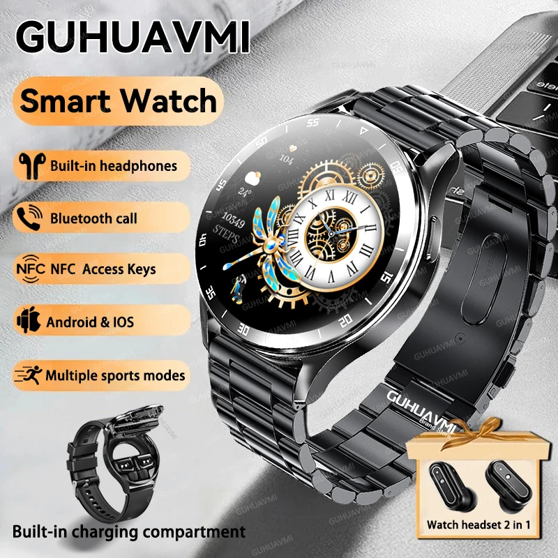 Nuovo Per Ios X10 Headset Smart Watch Tws 2 In 1 Wireless Bluetooth Dual Headset Call Health Blood Pressure Sport Music Smartwatch