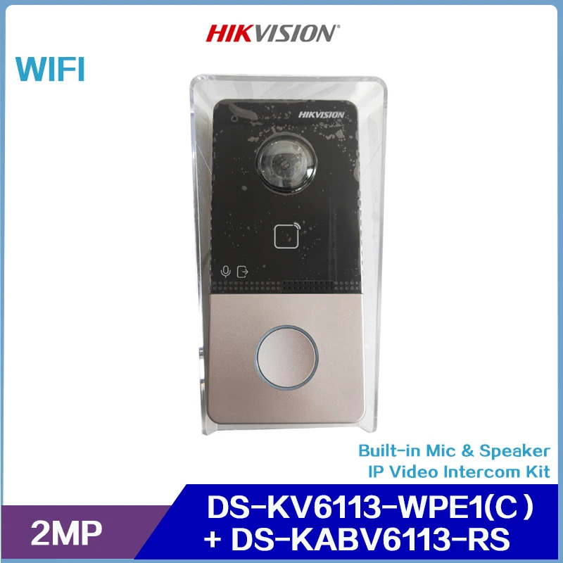 Citofoni Video Hikvision Wifi Poe Ds-Kh6320-Wte1 Ds-Kh6350-Wte1 Ds-Kv6113-Wpe1(C) E Ds-Kabv6113-Rs, Microfono E Altoparlante Integrati