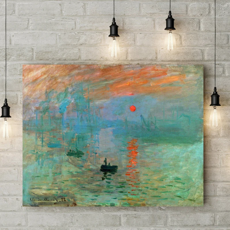 Impressionista Sunrise Pittura Astratta Di Claude Monet Museum Exhibition Poster Gallery Wall Art Prints Canvas Picture Decor