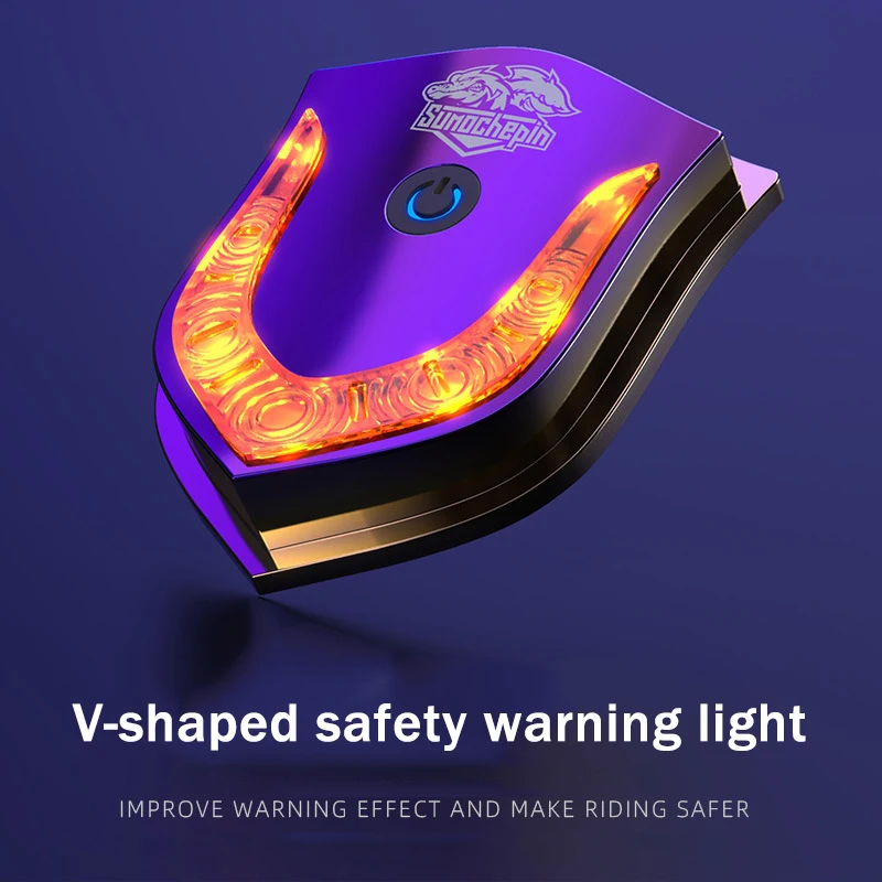 Accessori Moto V Shield Usb Smart Wireless Helmet Light Day Trip Side Box Light Serbatoio Carburante Decorazione Spia Notturna