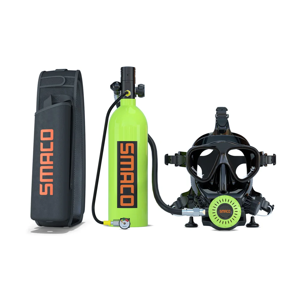 Smaco Mini Scuba Tank Full Face Snorkeling Mask Diving Tank Riutilizzabile Pony Bottle Bombola Subacquea Esplorazione Subacquea Salvataggio