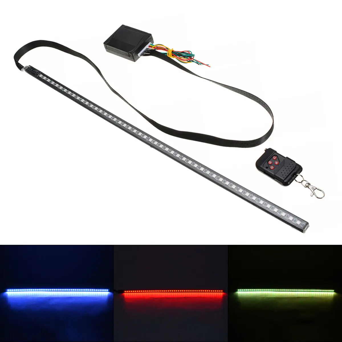 56Cm 48Led Rgb Car Scanner Knight Rider Strobe Flash Light Strip + Remote For Car Led Lights Tools Accessori